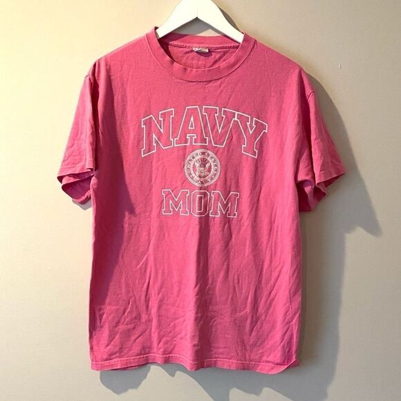 Navy Mom Pink graphic Tee medium - Picture 1 of 4